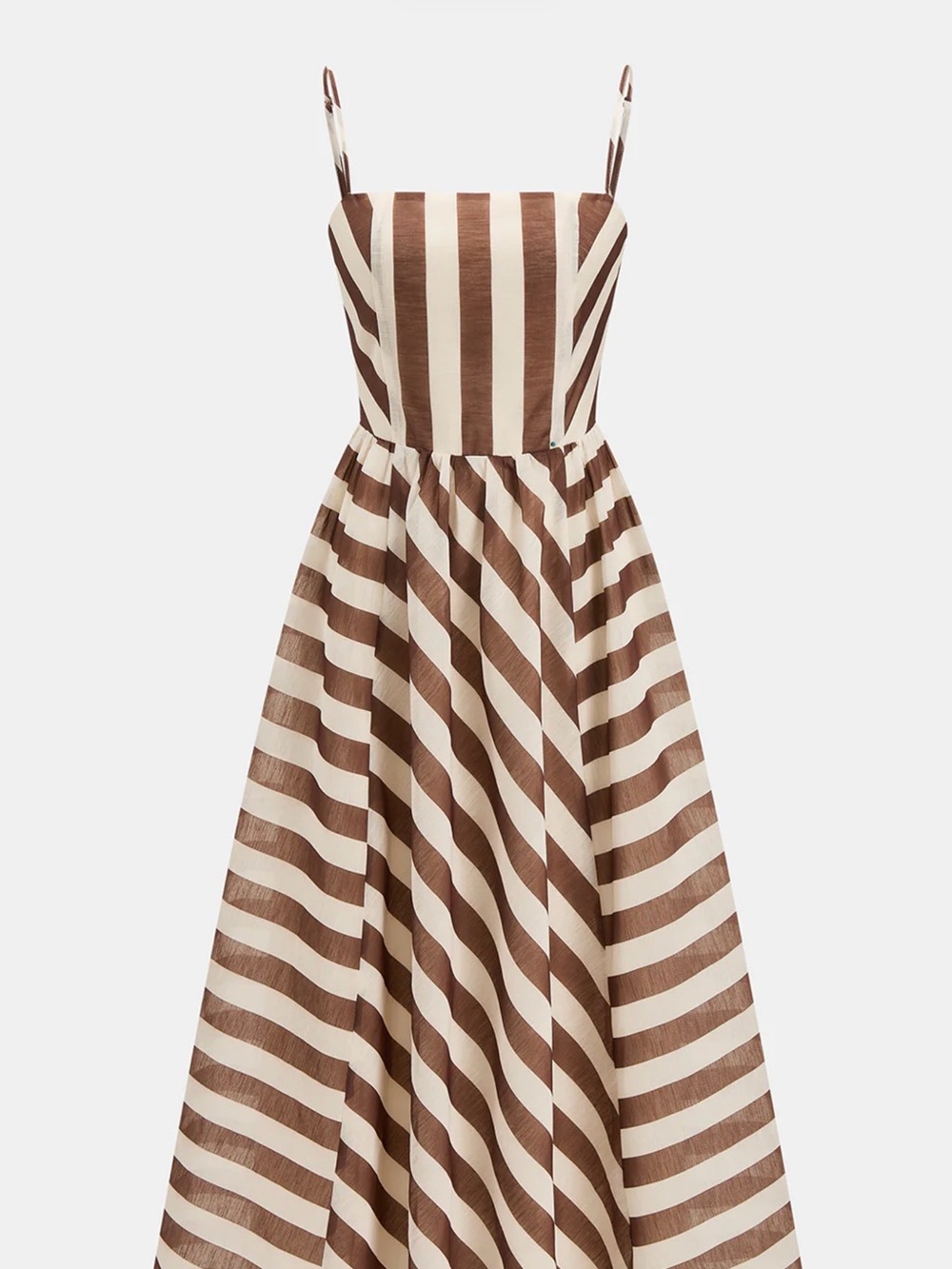 Commense Striped Cami Maxi Dress - Brown - Large